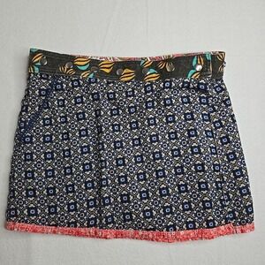 Arena Ibiza Snap Button Reversible Floral Geometric Skirt Womens One Size Pocket